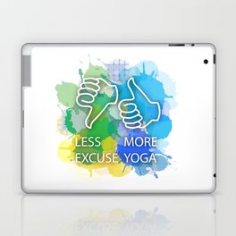 Yoga quotes Less excuse More yoga watercolor paint splatter	 Laptop Skin