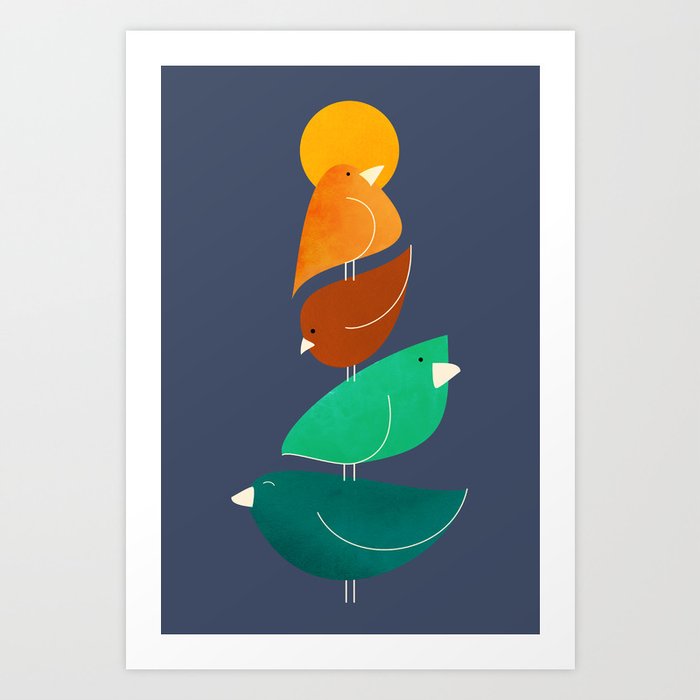 Sunny Bird Stack Art Print