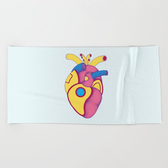 Yellow Submarine Heart Beach Towel