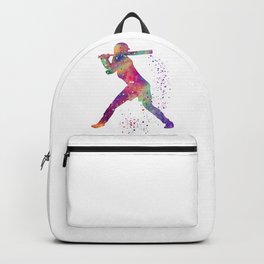 Girl Baseball Player Softball Batter Colorful Watercolor Art Backpack | Painting, Sportsart, Softballplayer, Sportsnurseryart, Nurseryart, Girlsgift, Anniversarygift, Girlsroomdecor, Batter, Graduationgift 