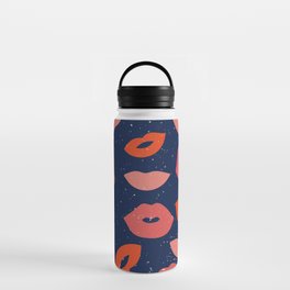 Vector background with Lips seamless pattern for wedding and Valentine's Water Bottle