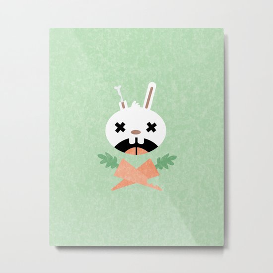 Bunny Death Metal Print