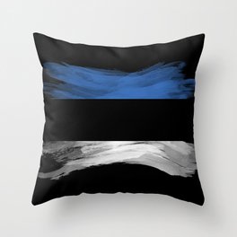 Estonia flag brush stroke, national flag Throw Pillow