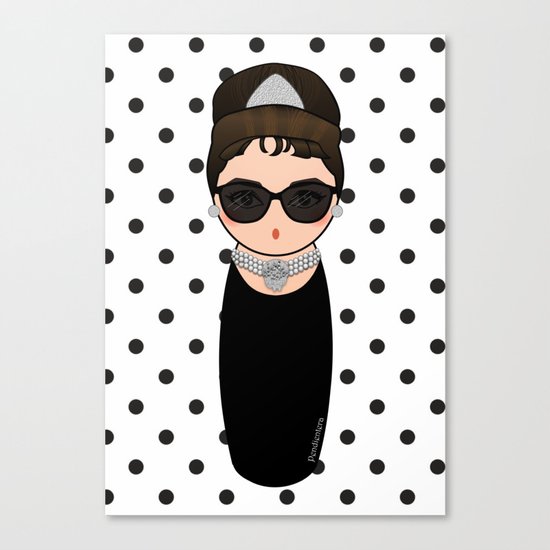 Kokeshi Audrey Hepburn Canvas Print