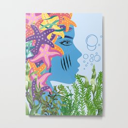 Mystic Sea Woman Metal Print