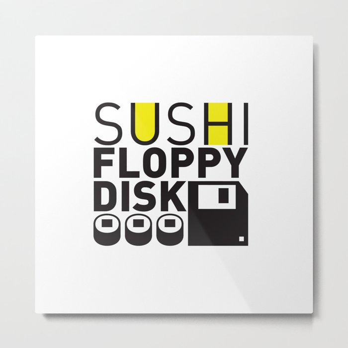 Sushi & FloppyDisk  Metal Print