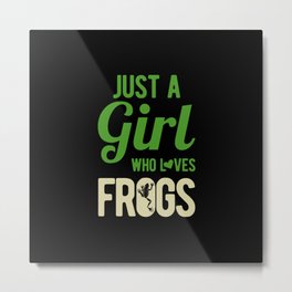 Funny Frogs Girl Lover Metal Print