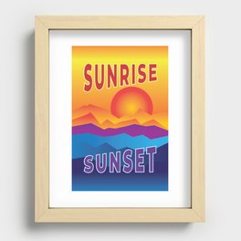 sunrise sunset vintage poster Recessed Framed Print