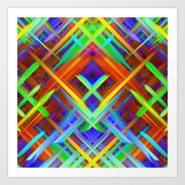 Colorful Digital Art Splashing G466 Art Print By Medusa81