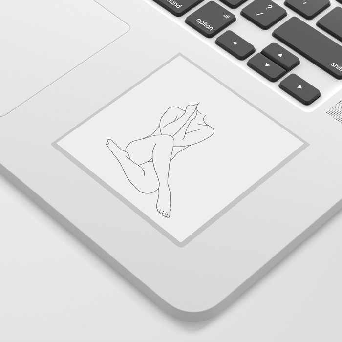 Nude Figure Line Drawing Illustration Georgia Sticker By Thecolourstudy Society6