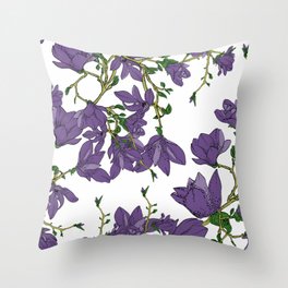 Violet magnolias Throw Pillow