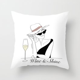 Wine & Shine Throw Pillow
