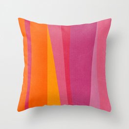 Pink Orange Bright Vibrant Modern Artwork Throw Pillow