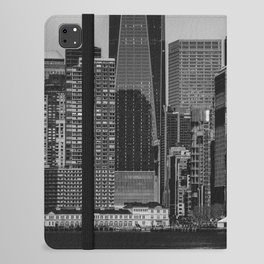 New York City Manhattan skyline black and white iPad Folio Case