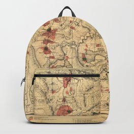 Vintage Map of Yellowstone National Park (1881) Backpack