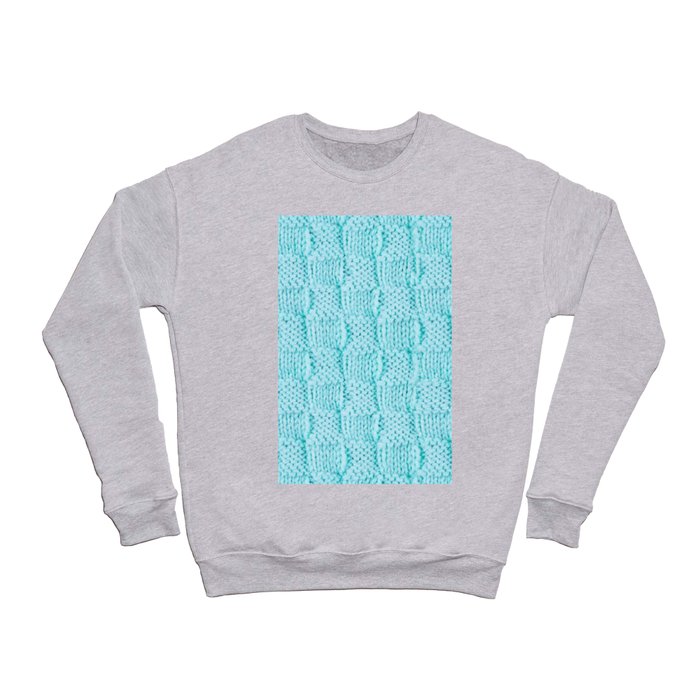 Aqua Knit Textured Pattern Crewneck Sweatshirt