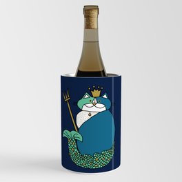 Blue Kevin the Cat Mermaid King Wine Chiller