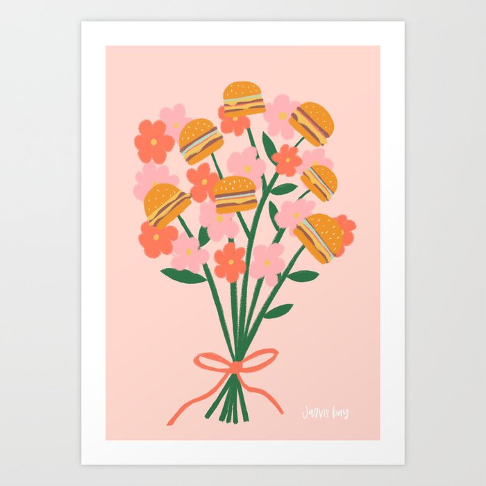 Burger Bouquet Art Print