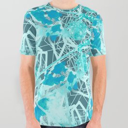 Antique Galactic Turquoise Lace  All Over Graphic Tee