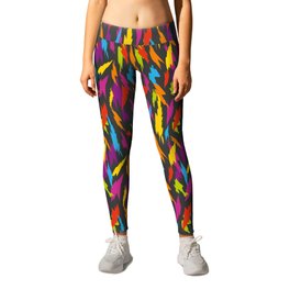 Abstract Party Poppers Pattern Leggings | Goodtime, Pattern, Goodvibes, Celebrate, Fun, Rainbow, Partypoppers, Danielbevis, Abstract, Bright 