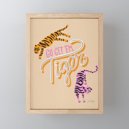Go Get 'Em Tiger – Melon Framed Mini Art Print