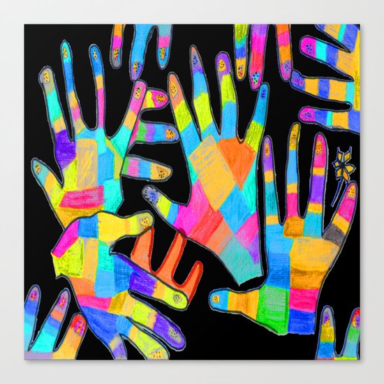 Hands of colors | Hands of light Canvas Print