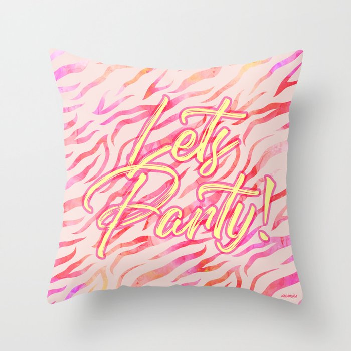 Party Animal - Zebra - Let’s Party! Throw Pillow