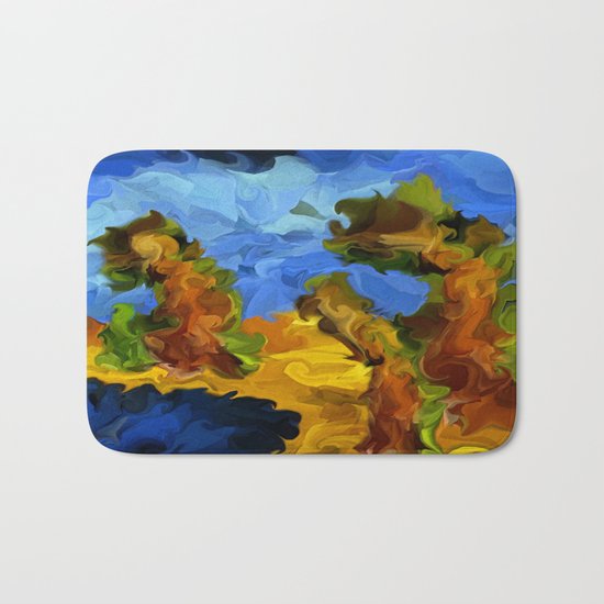 Trees In The Wind Bath Mat