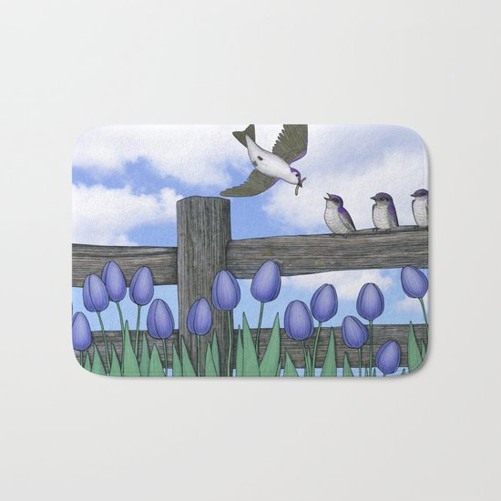 purple martin fledges Bath Mat