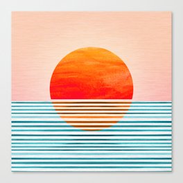 Minimalist Sunset III / Abstract Landscape Canvas Print