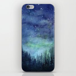 Watercolor Galaxy Nebula Northern Lights Painting iPhone Skin