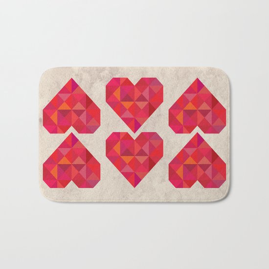 Heart geometry Bath Mat