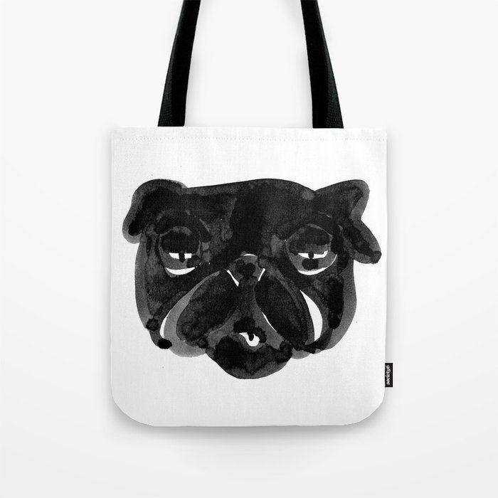 Black and white Pug Dog modern Tote Bag