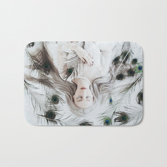 White peacock Bath Mat