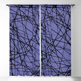Black and Periwinkle Criss Cross Line Pattern - Pantone 2022 Color of the Year Very Peri 17-3938 Blackout Curtain