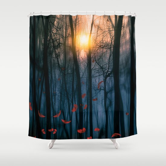 Red feather dance (colour option) Shower Curtain