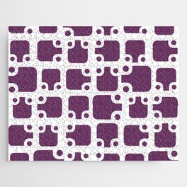 Mid Century Modern Abstract Pattern Plum 1 Jigsaw Puzzle