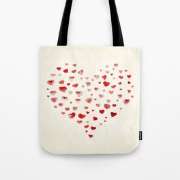 LOVE you! Watercolor Hearts. Valentine's Day Card Tote Bag