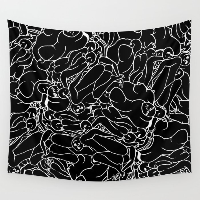 Fifty shades of Love Dark Wall Tapestry by wonton doodles Society6