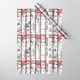 BTS - red, black & white Wrapping Paper