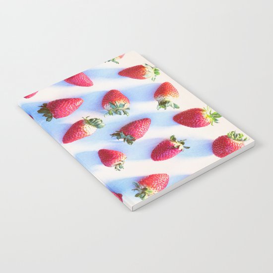 Sunset Strawberries - Strawberry Polka Pattern Notebook