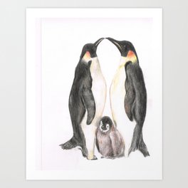 penguin love Art Print