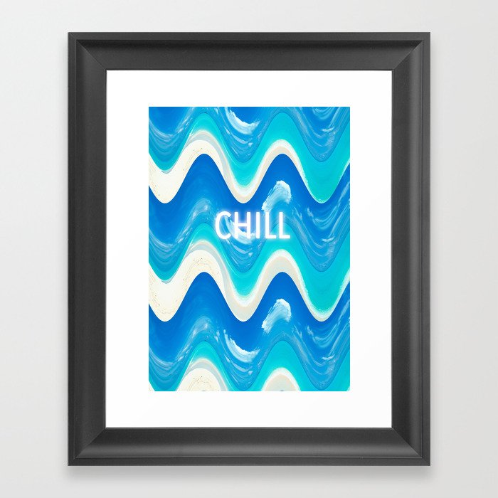 CHILL BEACH WAVE Framed Art Print