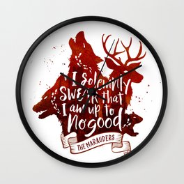 I solemnly swear - white Wall Clock | Graphicdesign, Castle, Books, Parchment, Hogwarts, Furs, Brown, Rusty, Banner, Bookish 