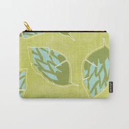 Grean Tea Leaves Pattern Carry-All Pouch