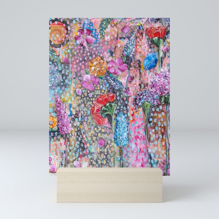 Pixelated Petals Mini Art Print