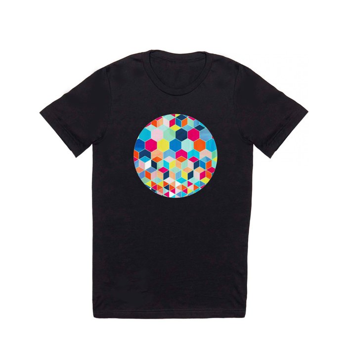 Super Bright Color Fun Hexagon Pattern T Shirt