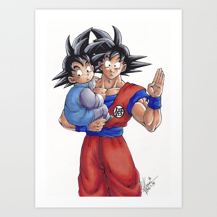 goku and goten by fran fuentes art print by franhizaki society6