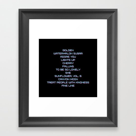 Harry Styles Fine Line Album Tracklist Text Framed Art Print By Racontwerk Society6