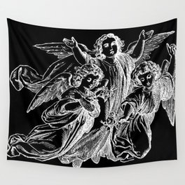 Angels | Cherubs | Vintage | Gothic | Subculture Wall Tapestry | Cherubs, Cherubart, Black And White, Darkangel, Gothicangels, Doomsirens, Angeles, Heavymetalart, Wicca, Blackangel 